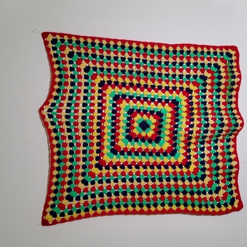 Granny Square Hand Made Lap Cover 36" x 36" square
